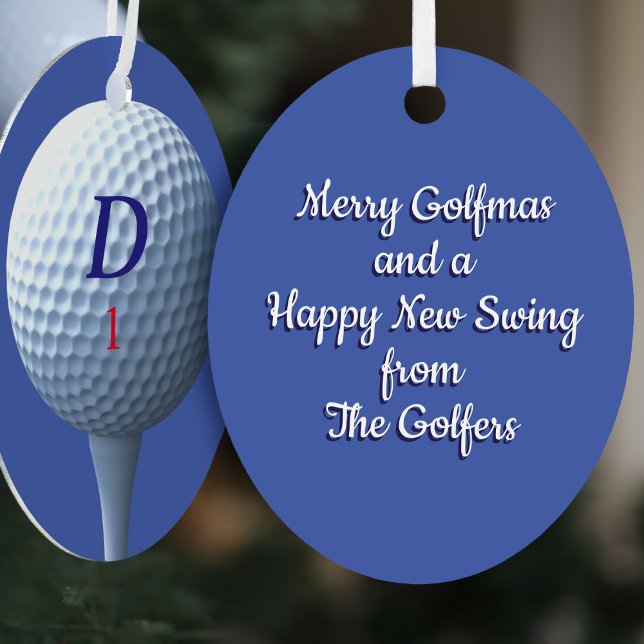 Adorno Metálico Golfer Golf Ball Modern Merry Golfmas Personalizad (Subido por el creador)