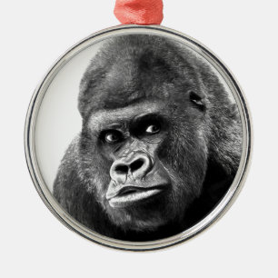Adorno Metálico Gorilla blanca negra