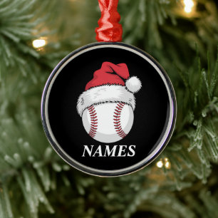 Adorno Metálico Gorra de béisbol de Navidad con nombre personaliza