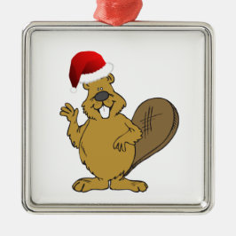 Adorno Metálico Gorra lindo de santa del castor