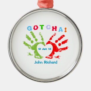 Adorno Metálico Gotcha día - diseño de la adopción