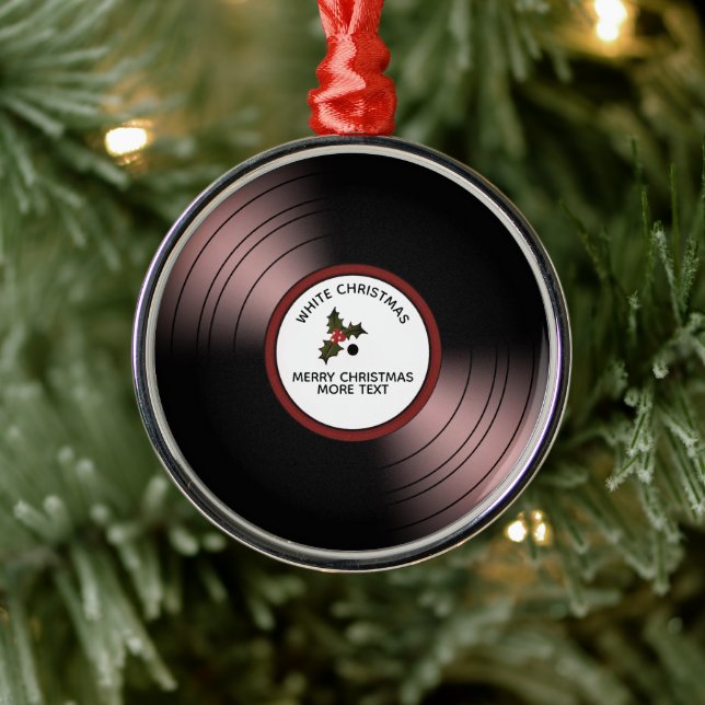 Adorno Metálico Grabar álbum Navidades personalizados tonos rojos (Árbol)