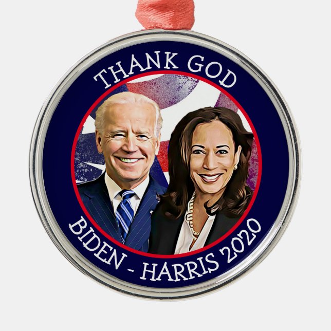 Adorno Metálico Gracias a Dios Biden y Harris Election 2020 Keepsa (Frente)