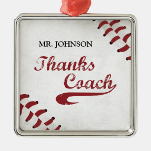 Adorno Metálico Gracias al entrenador de béisbol gran Grunge Baseb