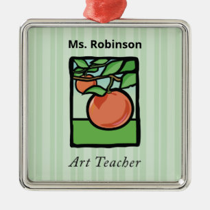 Adorno Metálico Gracias al profesor de arte, manzana