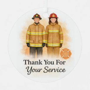 Adorno Metálico Gracias por su servicio bombero