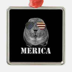 Adorno Metálico Graciosa Guinea Cerdo Merica Patriótica Ue Glass D
