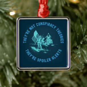 Adorno Metálico Graciosa teoría de conspiración Moon Landing NASA