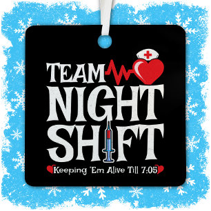 Adorno Metálico Gracioso 7:05 Team Night Shift Apreciación de enfe