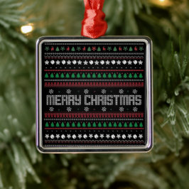 Adorno Metálico Gracioso patrón de Navidad de Ugly Merry