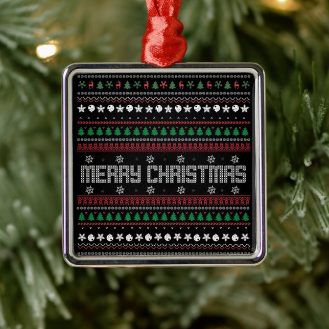 Adorno Metálico Gracioso patrón de Navidad de Ugly Merry (Árbol)
