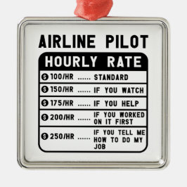 Adorno Metálico Gracioso piloto de tarifas horarias de aviación
