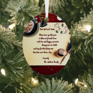 Adorno Metálico Gracioso Santa Note y Oración para amigos de nosot