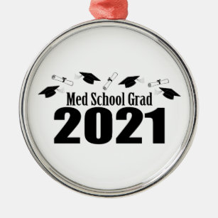 Adorno Metálico Grado De Escuela Med 2021 Caps Y Diplomas (Negro)