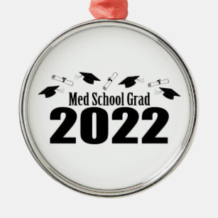 Adorno Metálico Grado De Escuela Med 2022 Caps Y Diplomas (Negro)