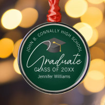Graduación Navidad personalizada verde oscuro