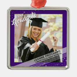 Adorno Metálico Graduado, borde morado editable, foto