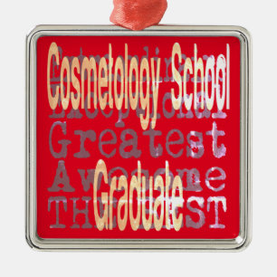 Adorno Metálico Graduado Extraordinario de la Escuela de Cosmetolo
