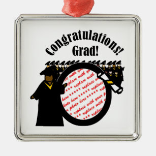 Adorno Metálico Graduado Recibiendo Fotograma De Diploma