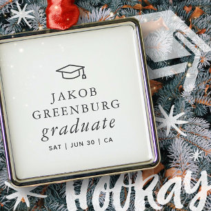 Adorno Metálico Graduate Modern Minimalist Simple Chic Graduation