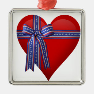 Adorno Metálico gráfico de Corazón Patriótico