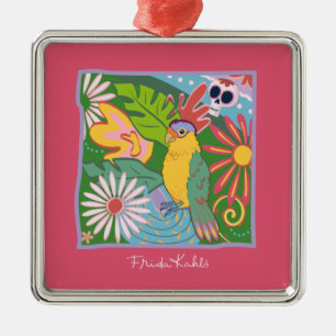 Adorno Metálico Gráfico de Frida Kahlo Parrot