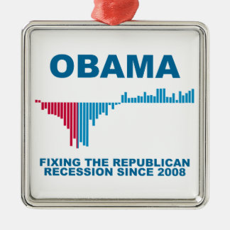 Adorno Metálico Gráfico del crecimiento de empleo de Obama