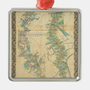 Adorno Metálico Gráfico del río Misisipi inferior