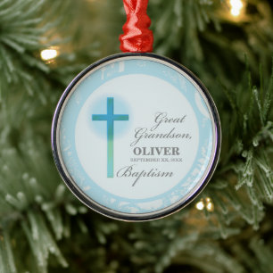 Adorno Metálico Gran abuelo bautismo azul encaje personalizado