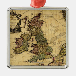 Adorno Metálico Gran BritainPanoramic MapGreat Gran Bretaña