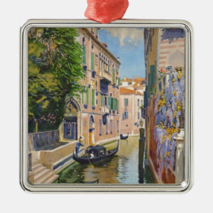 Adorno Metálico Gran Canal Vintage Góndolas Venecia Italia Viaje