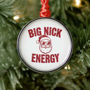 Adorno Metálico Gran Energía de Nick Santa Divertido Chiste Navide