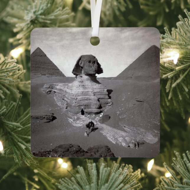 Adorno Metálico Gran Esfinge y las pirámides de Giza Necrópolis Eg (in situ)