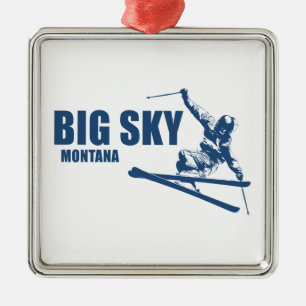 Adorno Metálico Gran Estación de Esquí Montana Skier