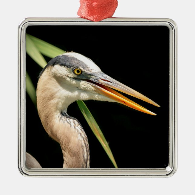 Adorno Metálico Gran garza azul (Frente)