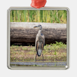 Adorno Metálico Gran garza azul en el lago Champlain