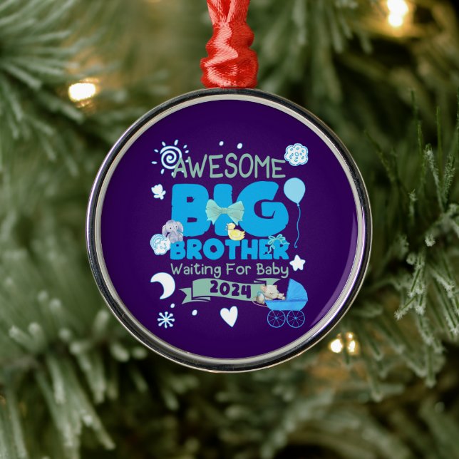 Adorno Metálico Gran Hermano Esperando el Recién nacido 2024 (Árbol)