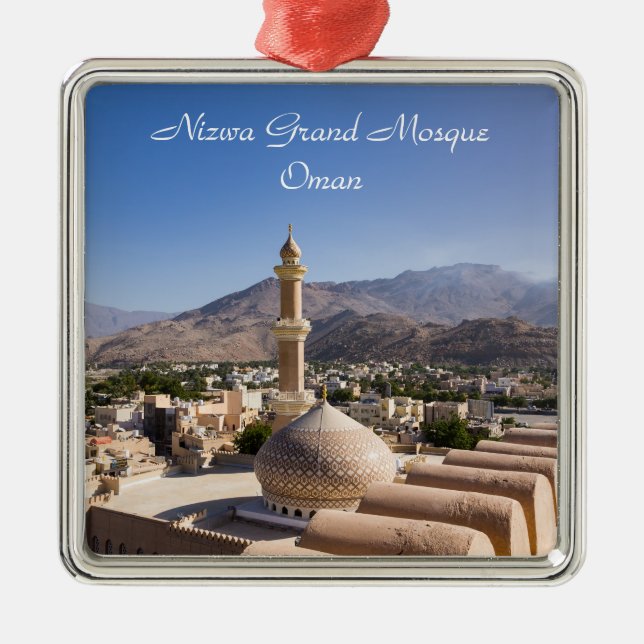 Adorno Metálico Gran mezquita y minarete en Nizwa - Omán (Frente)