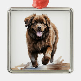 ADORNO METÁLICO GRAN PERRO DE BROWN NEWFOUNDLAND