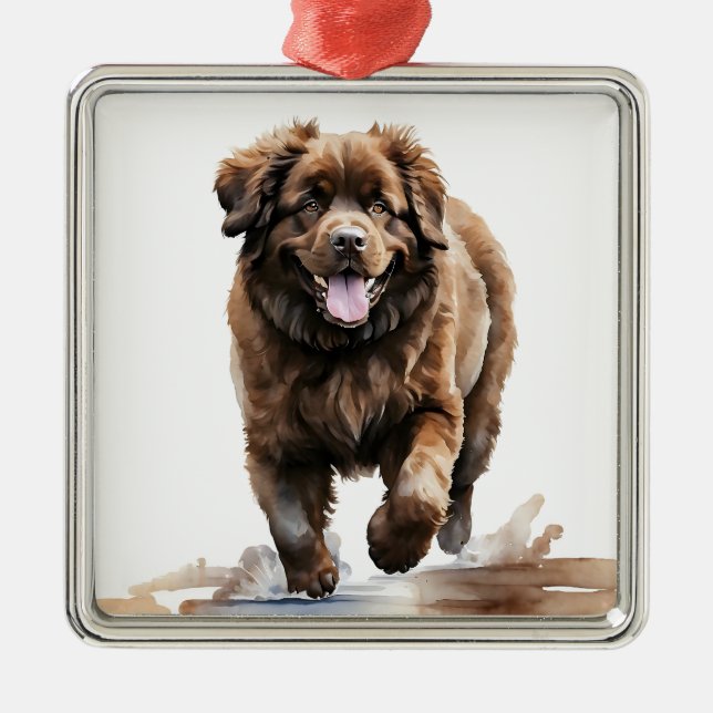 ADORNO METÁLICO GRAN PERRO DE BROWN NEWFOUNDLAND (Frente)
