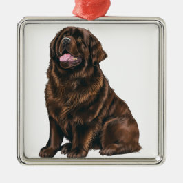 ADORNO METÁLICO GRAN PERRO DE BROWN NEWFOUNDLAND