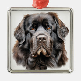 ADORNO METÁLICO GRAN PERRO NEGRO NEWFOUNDLAND