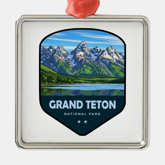 Adorno Metálico Grand Teton National Park Shield (Frente)