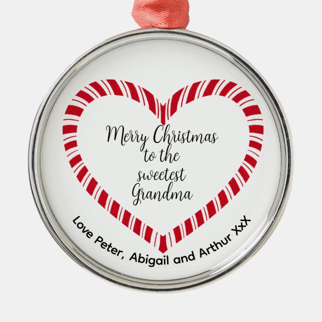 Adorno Metálico Grandma Christmas Tree Sweetest  (Frente)