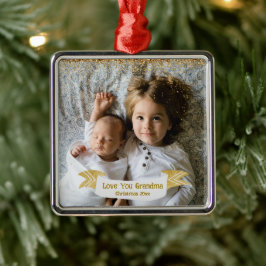 Adorno Metálico Grandma Gift Christmas Photo with Year