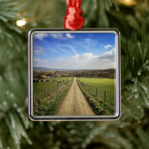 Adorno Metálico Granjas   Camino sucio por el campo inglés