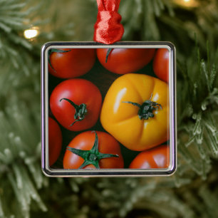 Adorno Metálico Granjas Tomates rojos y amarillos brillantes