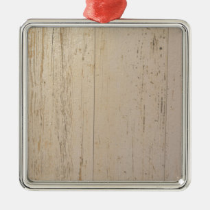 Adorno Metálico Grano de madera texturada lavado blanco