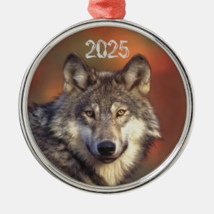 Adorno Metálico Gray Wolf Ornament