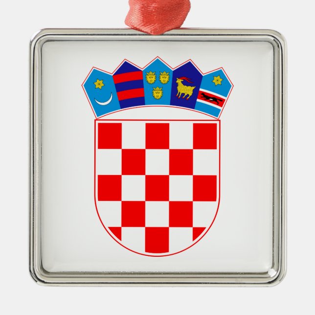 Adorno Metálico Grb Hrvatske, escudo de armas croata (Frente)